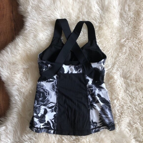 Lululemon Push Ur Limits Tank Black White Floral 6 - Picture 6 of 8